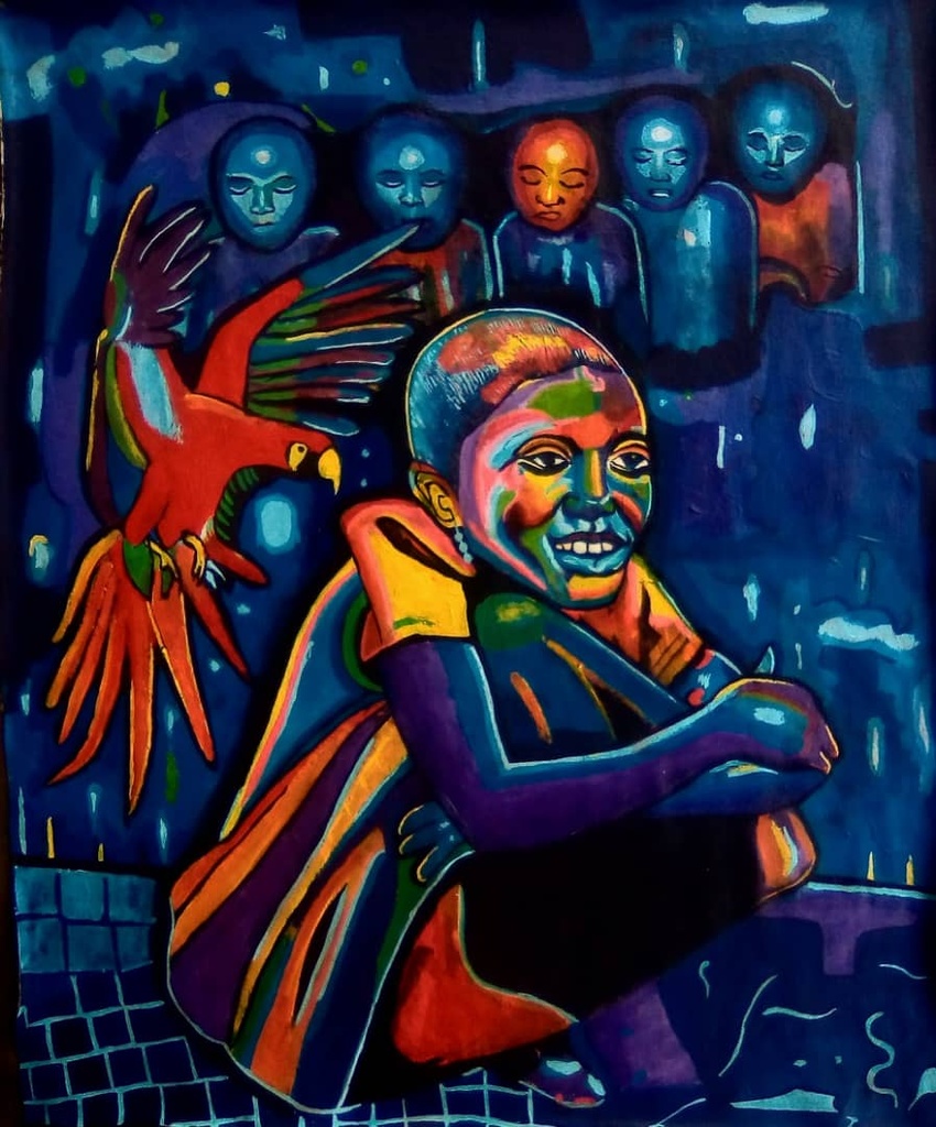 Les enfants de la rue 76 x 61 cm
